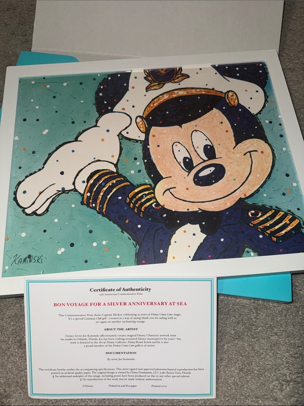 Disney Cruise Line 25th Anniversary Captain Mickey
Framed New